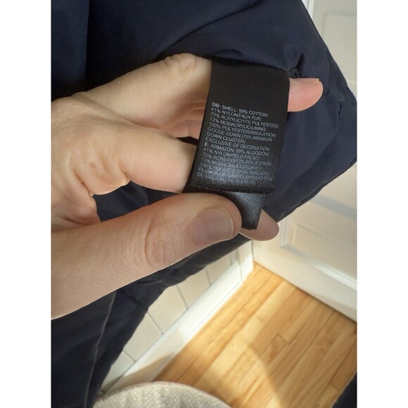 The North Face Arctic Parka Women's L Large Navy Blue Down Hooded Jacket Warm - Picture 7 of 11